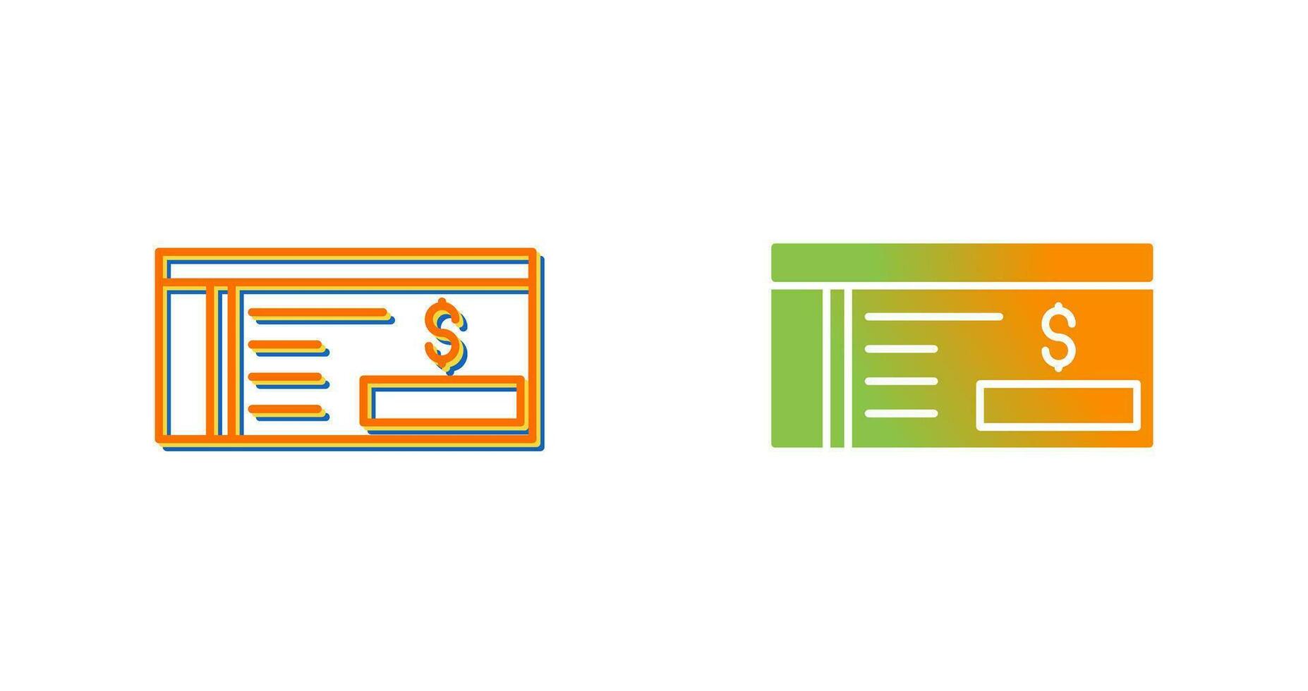 Bank Check Vector Icon
