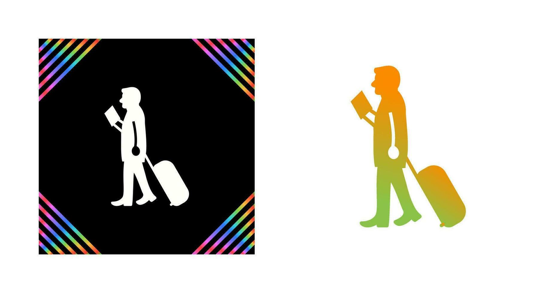 Walking with Luggage Vector Icon