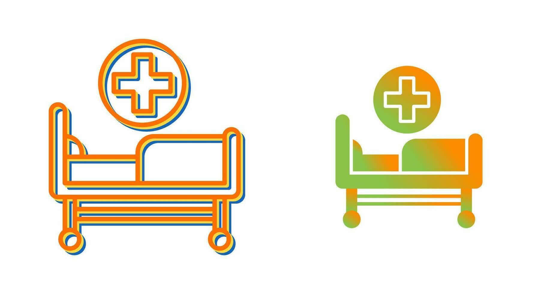 icono de vector de cama de hospital