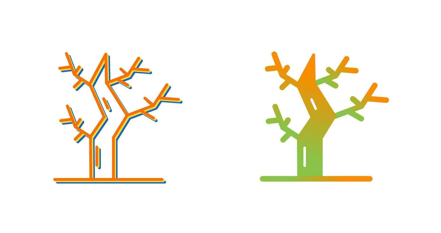 icono de vector de árbol seco