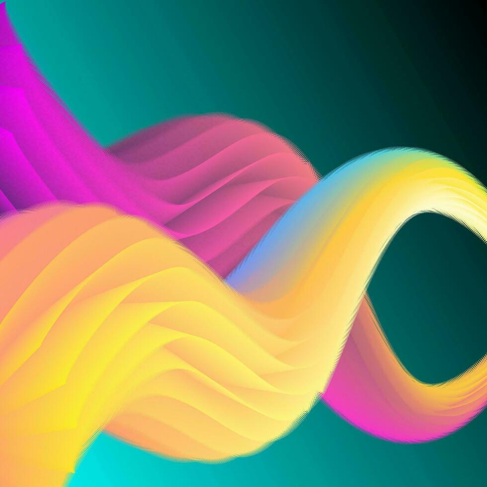 abstract background colorful waves on a blue and black background vector