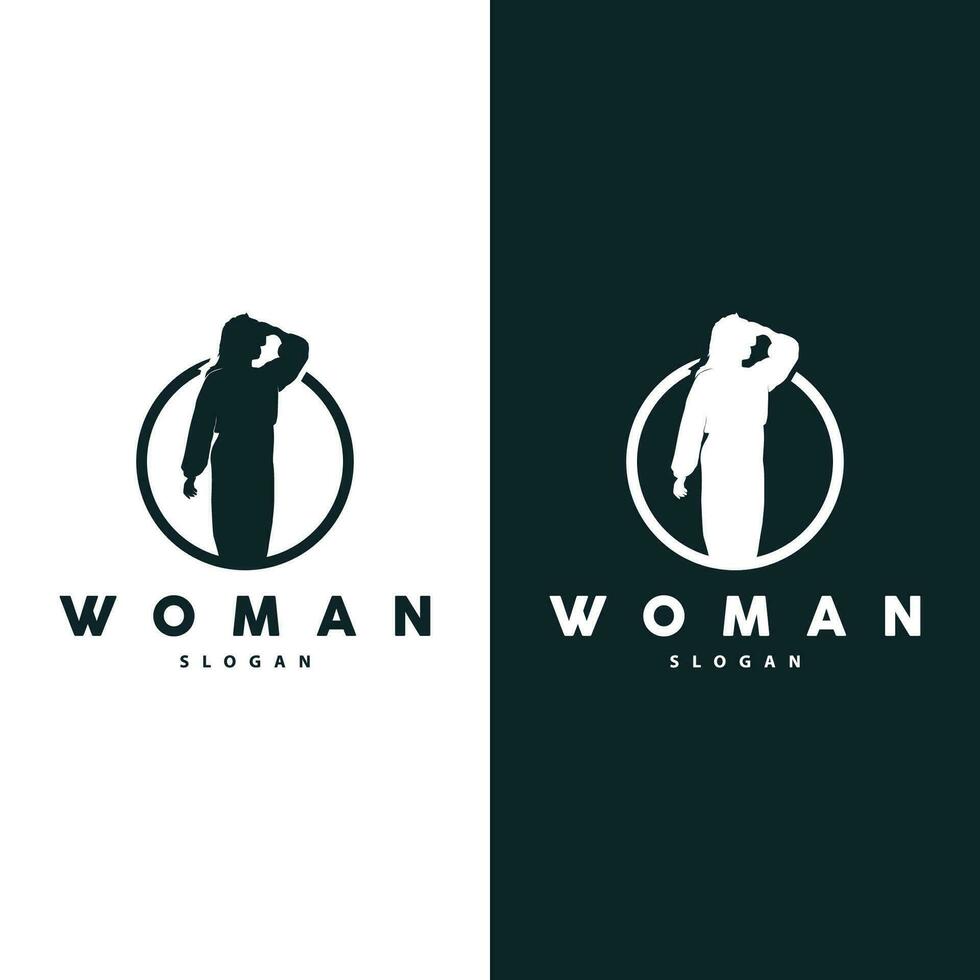 Woman Logo, Beauty And Elegance Design Vector, Template, Illustration, Silhouette vector