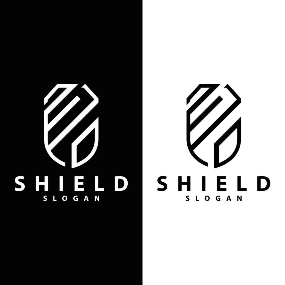 Simple Minimalist Security Shield Logo Design Vector Illustration Template