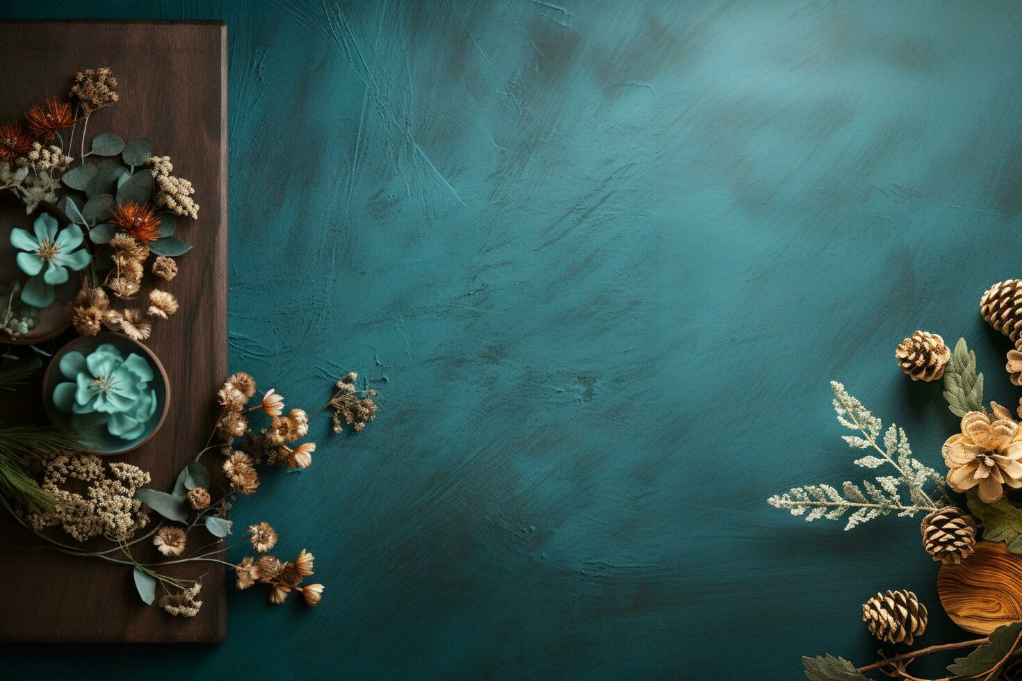flower blue background frame 3d design photo