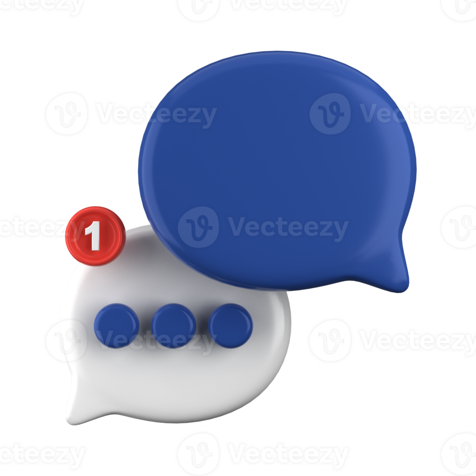 3d rendering of speech bubble icons, 3D Chat icon set. Set of 3d speak bubble. Chatting box, message box. Chat icon set. Balloon 3d style. png