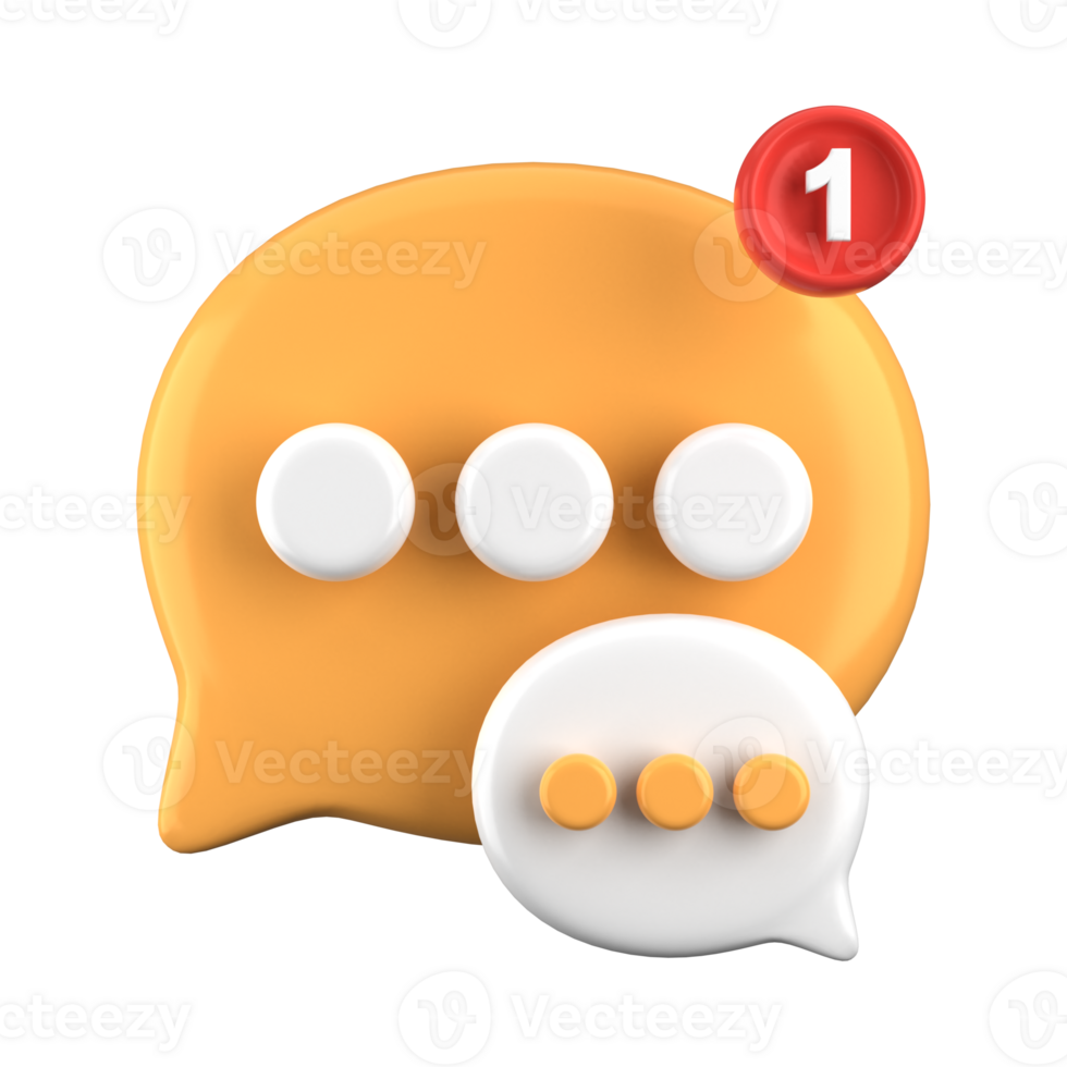 3d rendering of speech bubble icons, 3D Chat icon set. Set of 3d speak bubble. Chatting box, message box. Chat icon set. Balloon 3d style. png