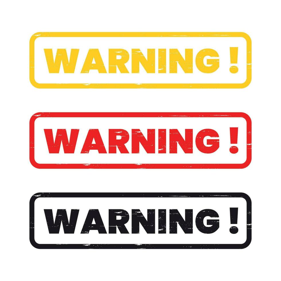 warning square vintage isolated stamp vector