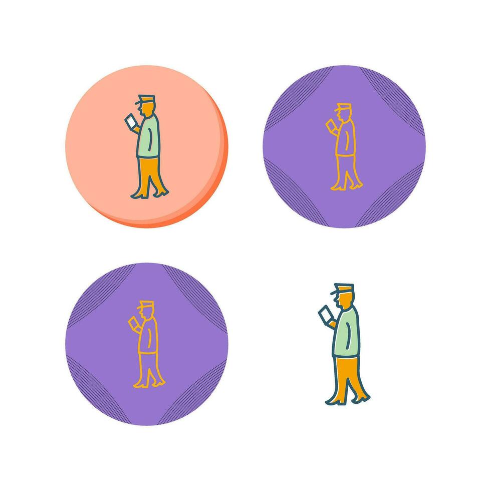 Guard Checking Passport Vector Icon