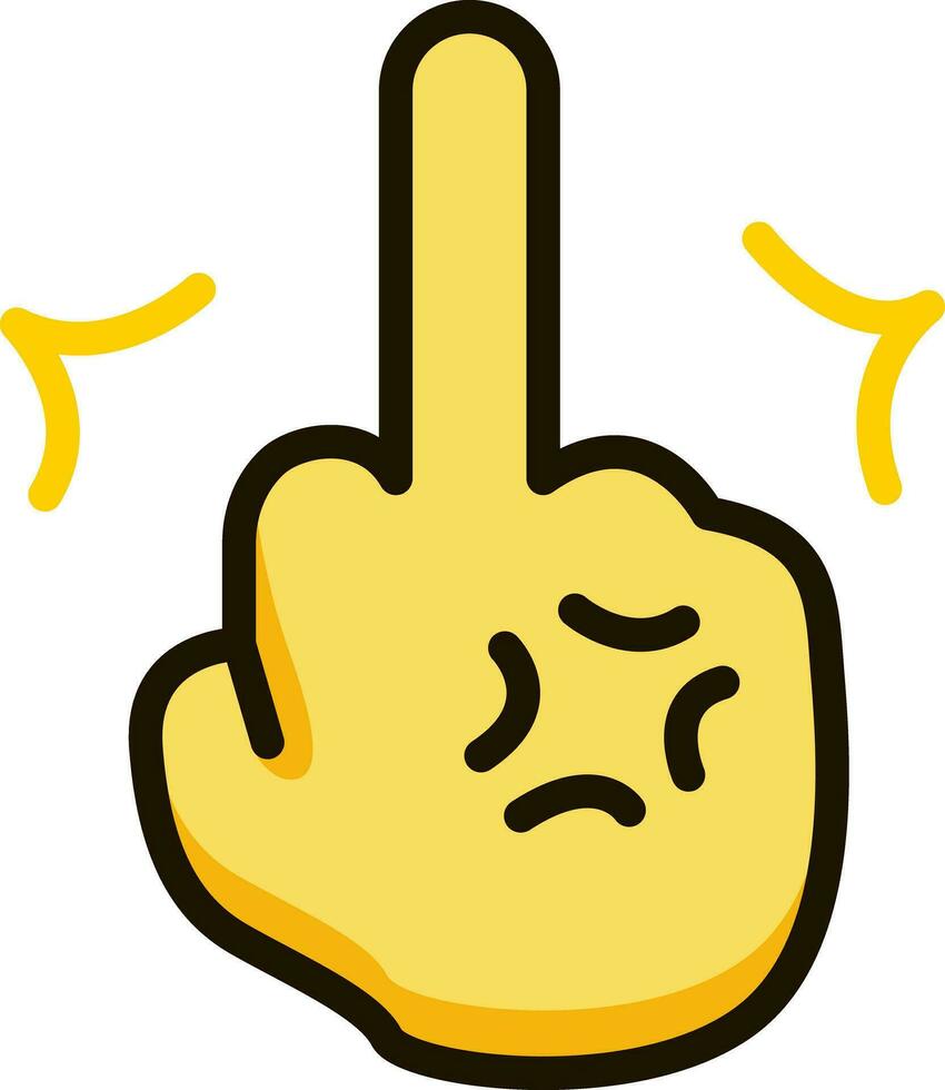 middle finger icon emoji sticker vector