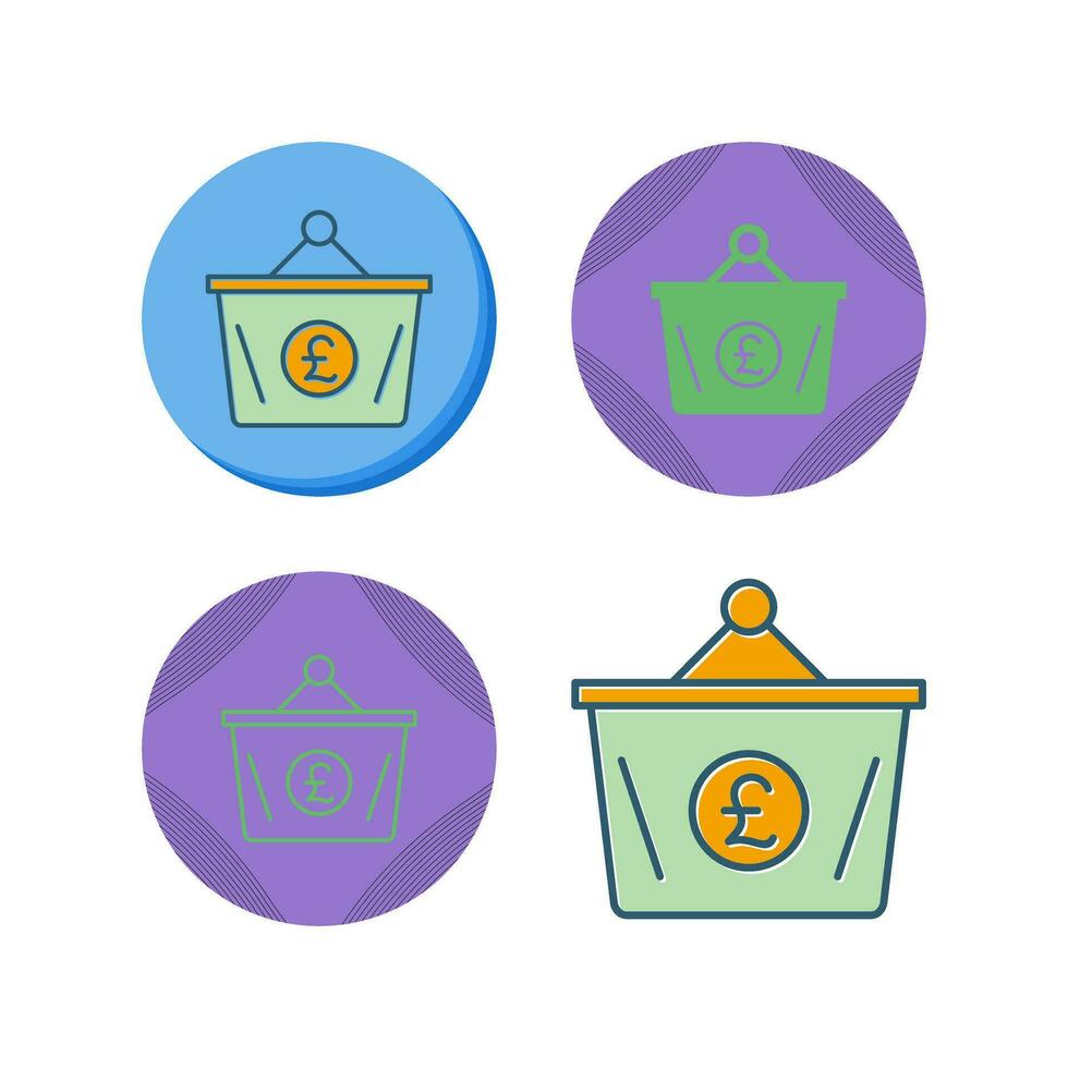 icono de vector de cesta de libra