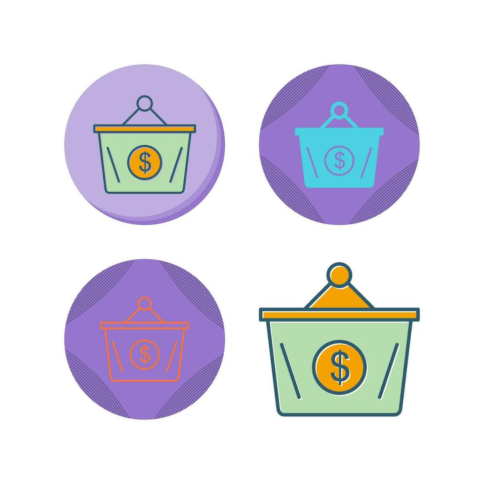Dollar Basket Vector Icon