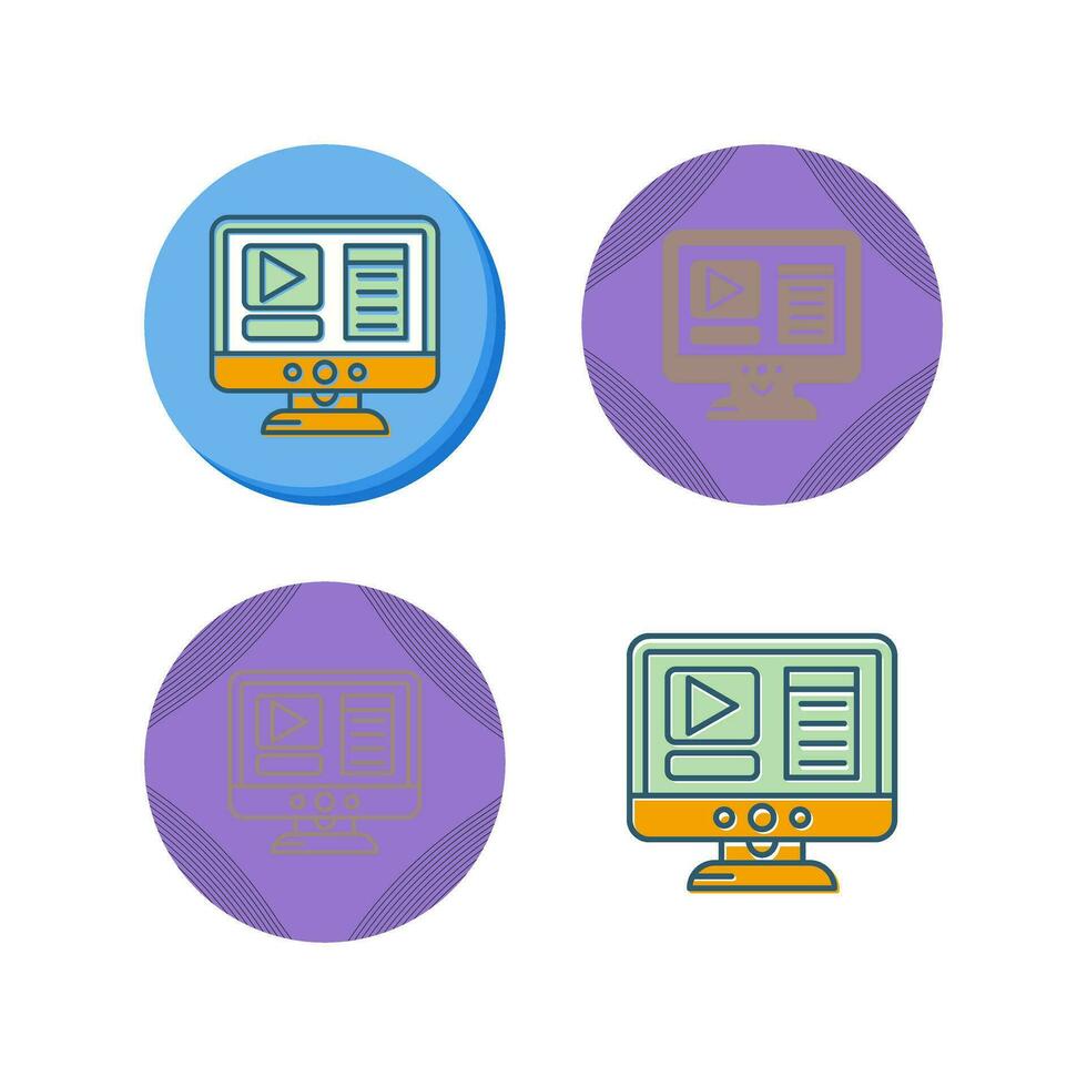 Video Lcd Vector Icon