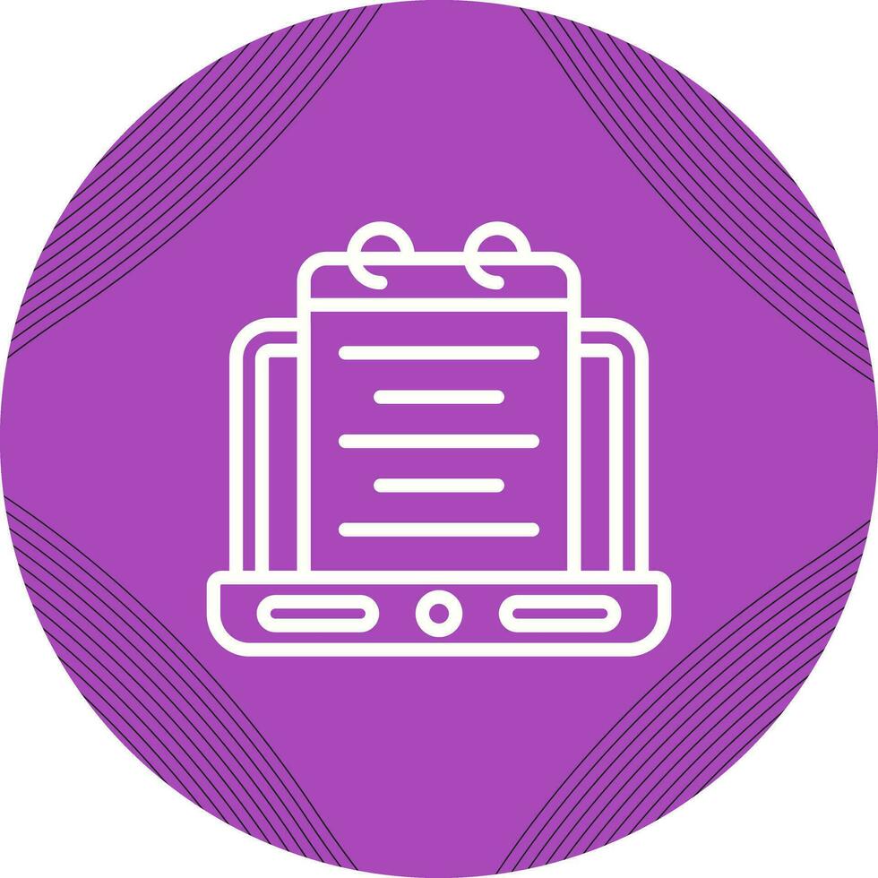 Laptop with notepad Vector Icon