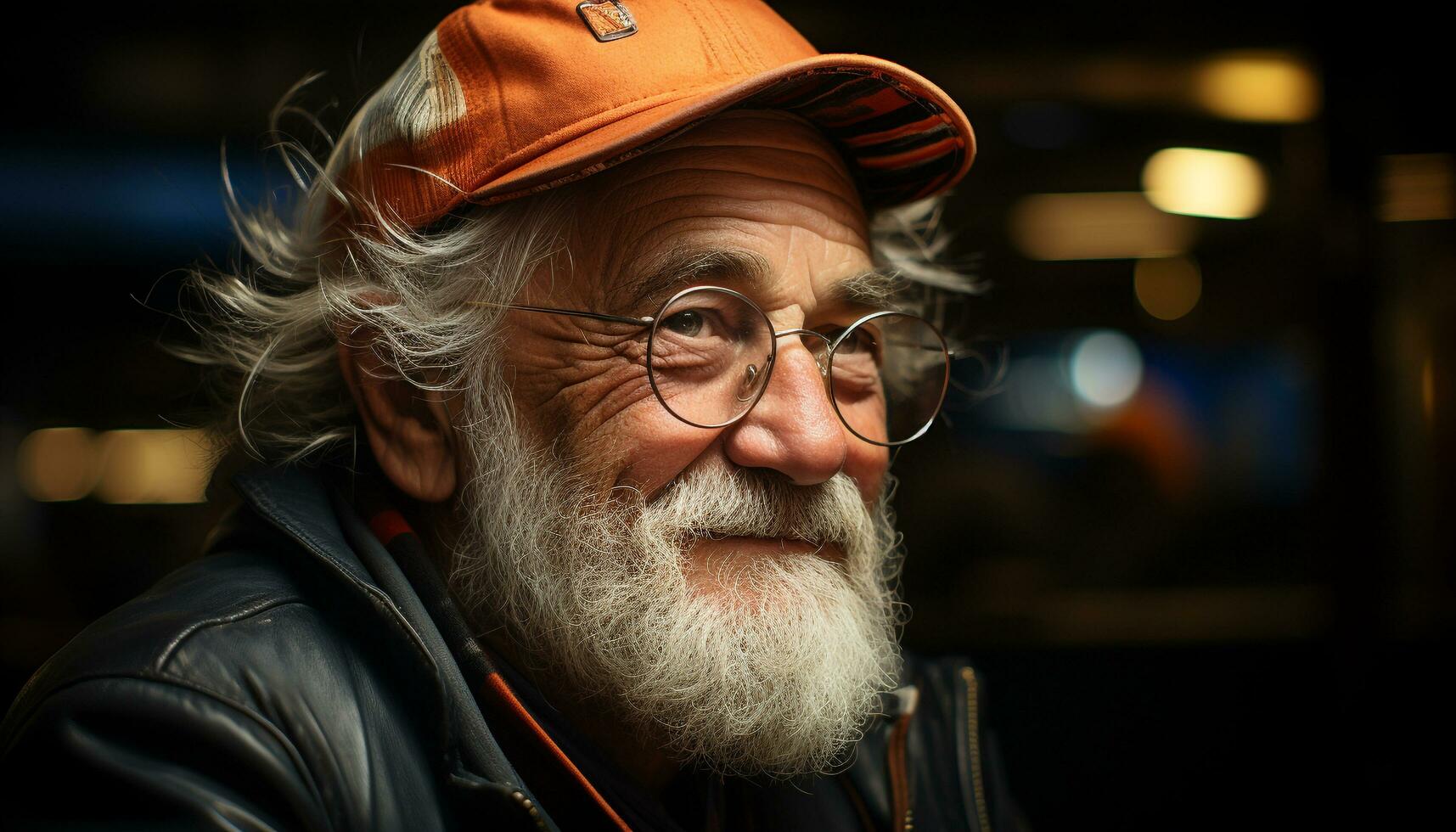 Hombre Grande Con Una Barba Y Gafas En Ropa De Invierno Disfruta