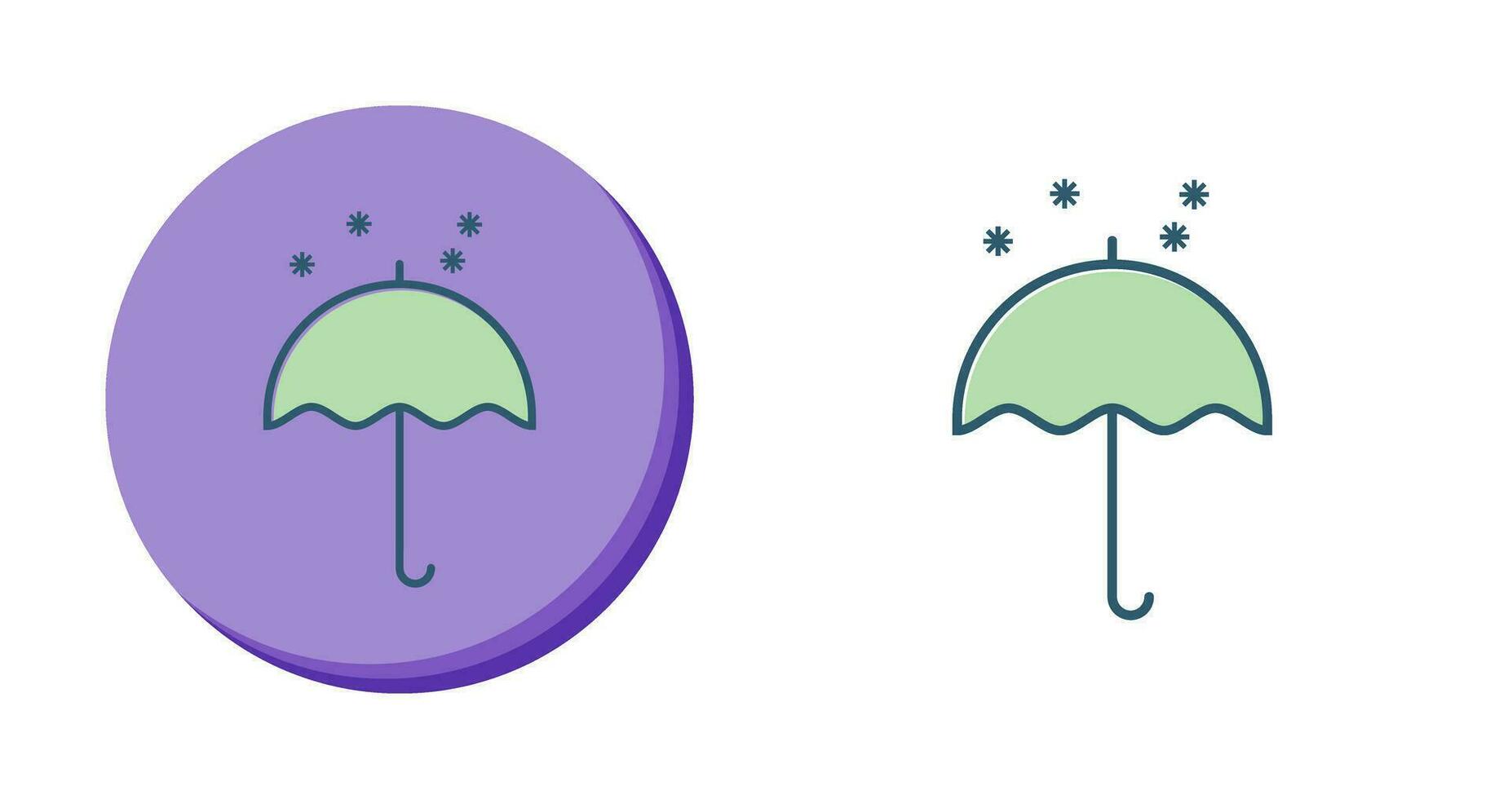 paraguas con icono de vector de nieve