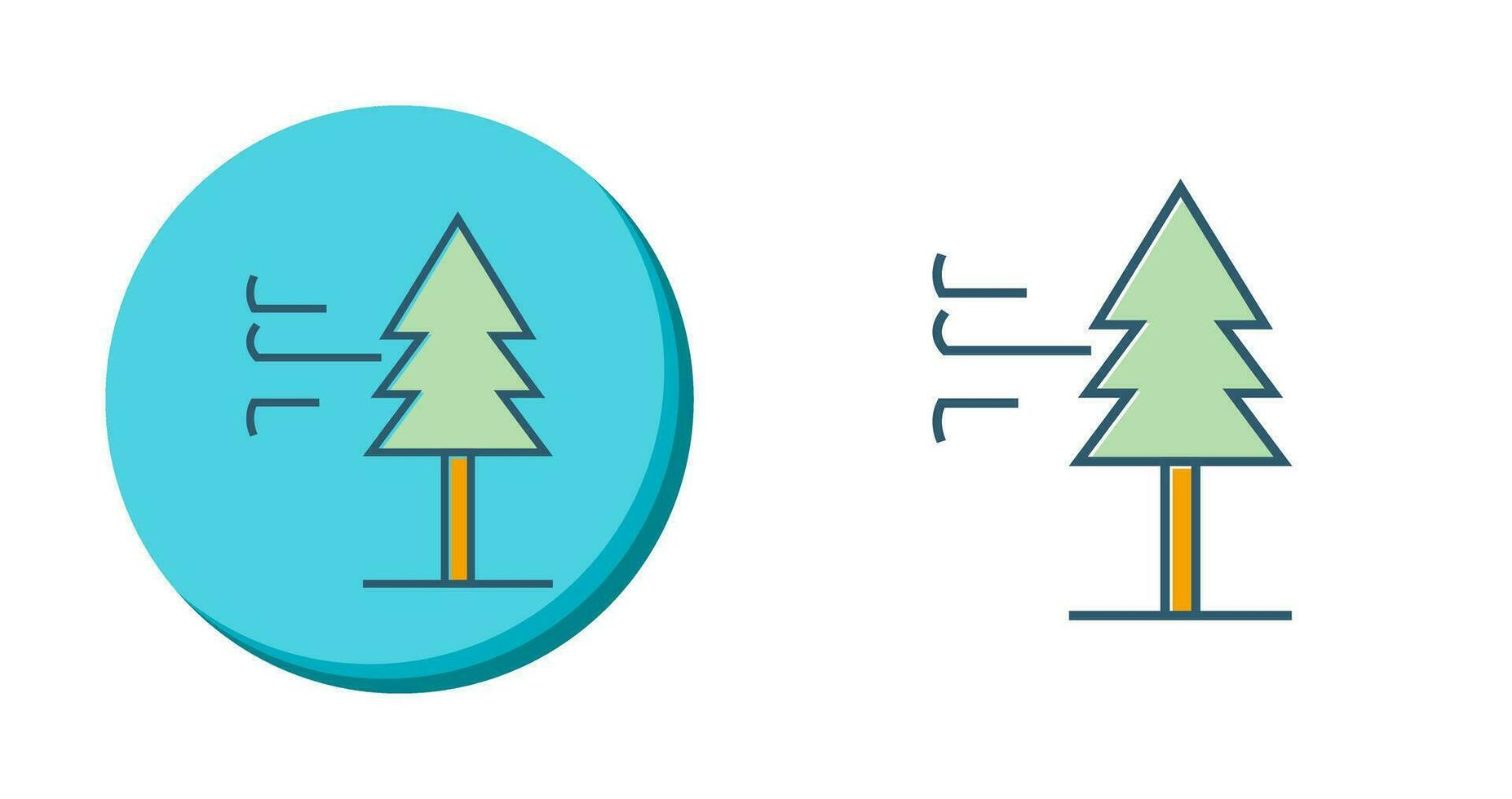 Tree with Wind Vector Icon