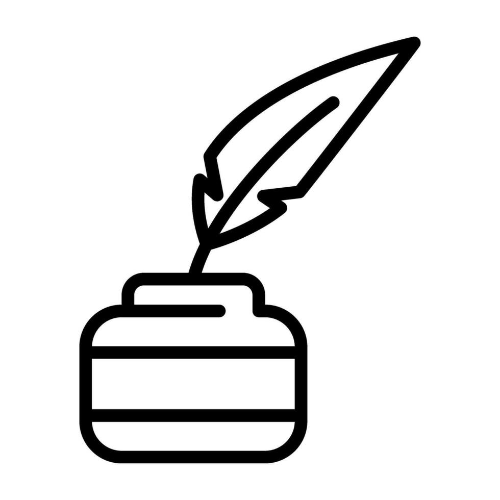 Quill pen with inkwell Vector Icon