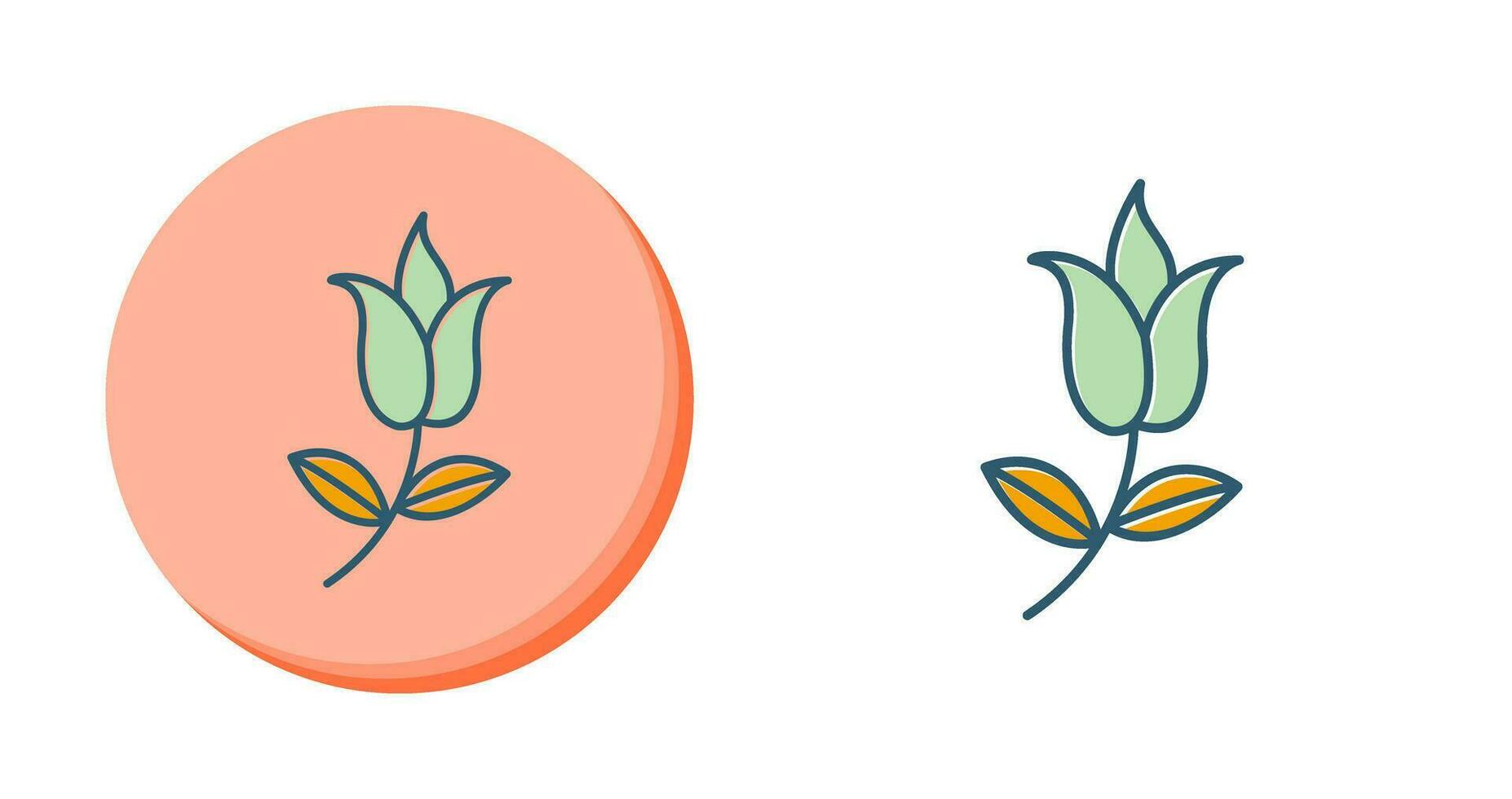 Flower with leaves Vector Icon