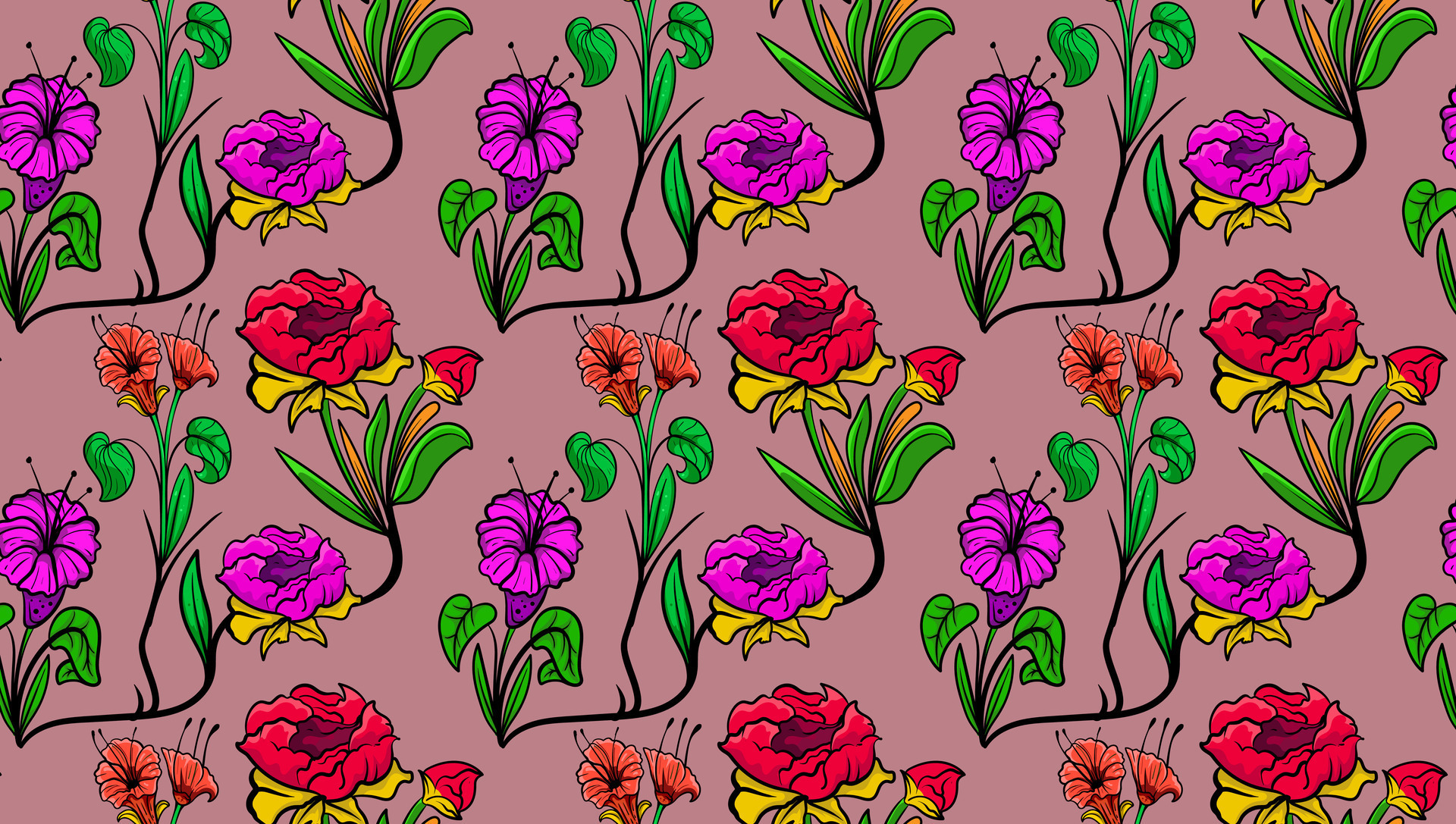 Free Vector  Colorful ditsy floral print background