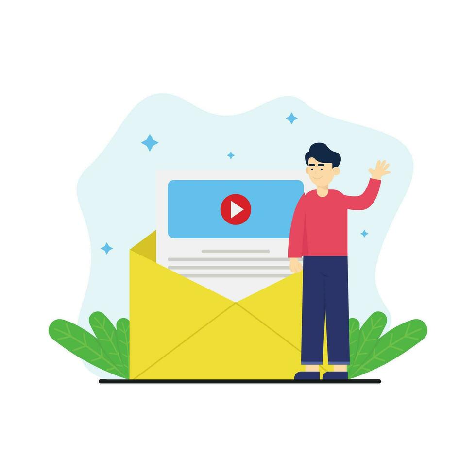 Business Flat Illustration Email Ads vector