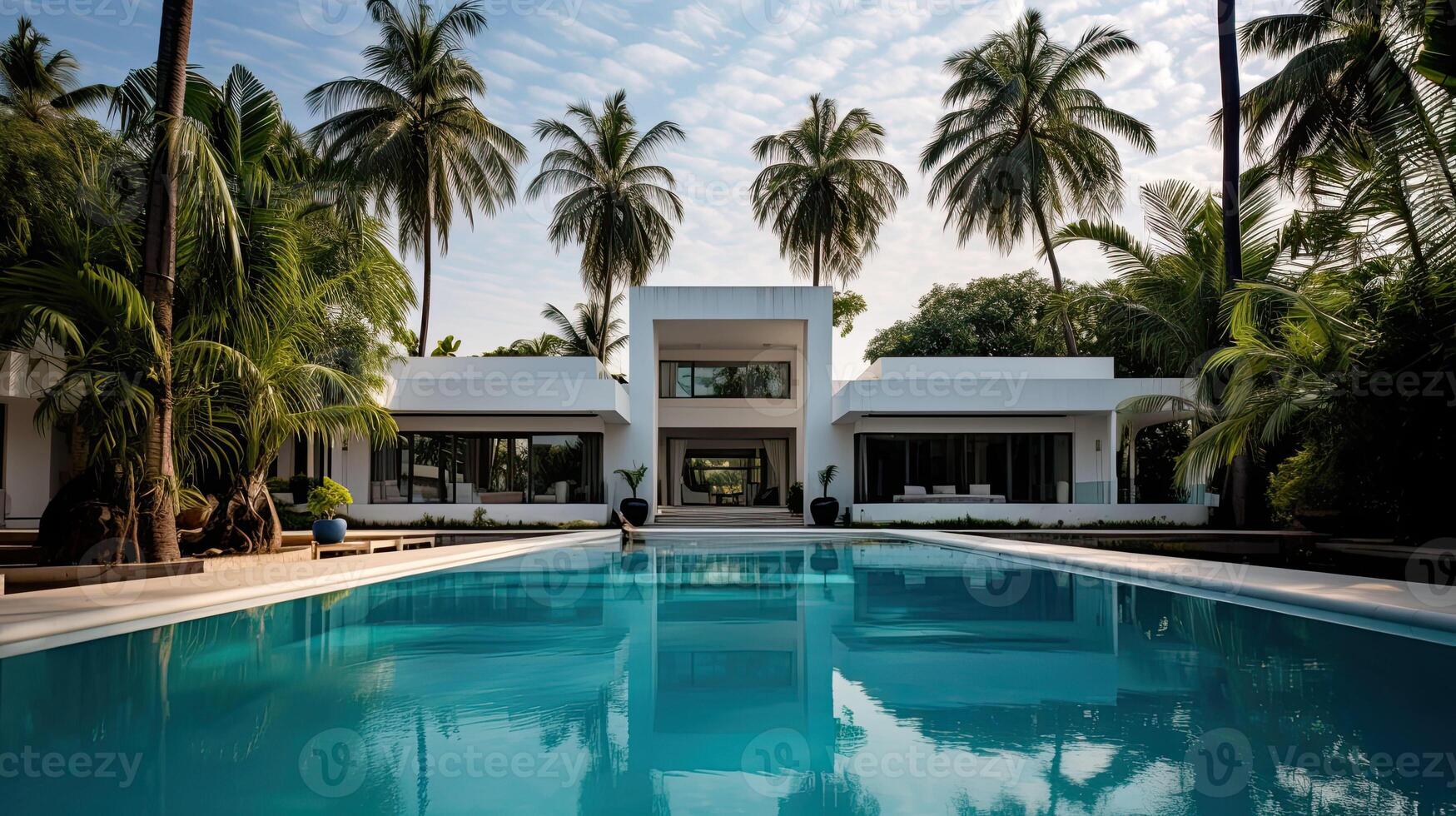 a house with large swimming pool photo