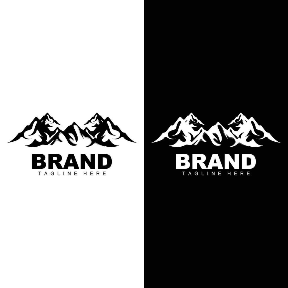 Mountain Logo Simple Illustration Silhouette Template Vector Design