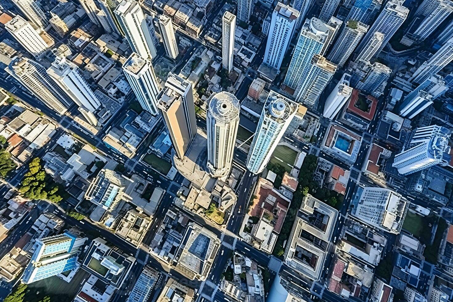 A drone's panoramic perspective of cities and landscapes revealing the unseen vastness and intricacies of our world AI Generative photo