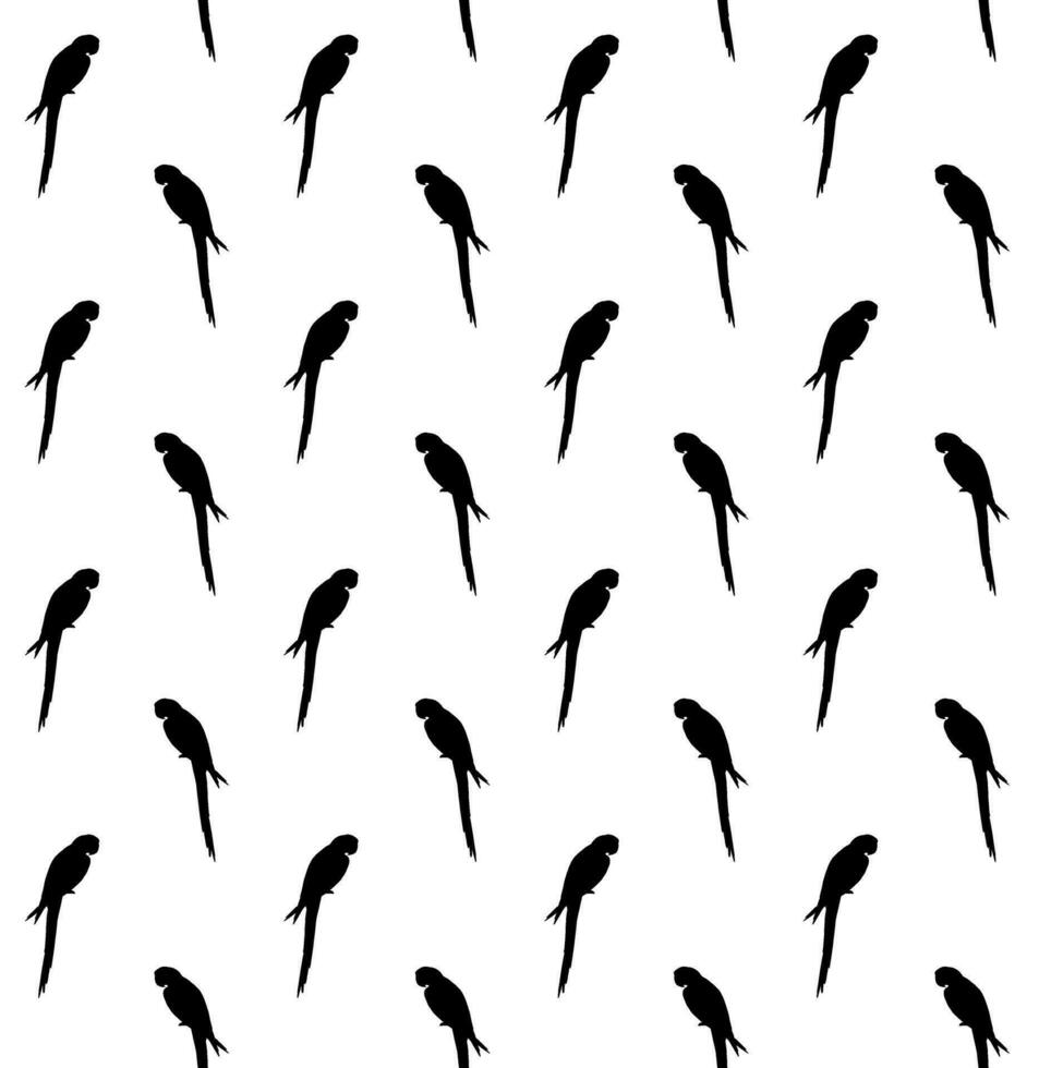 Vector seamless pattern of macaw parrot silhouette