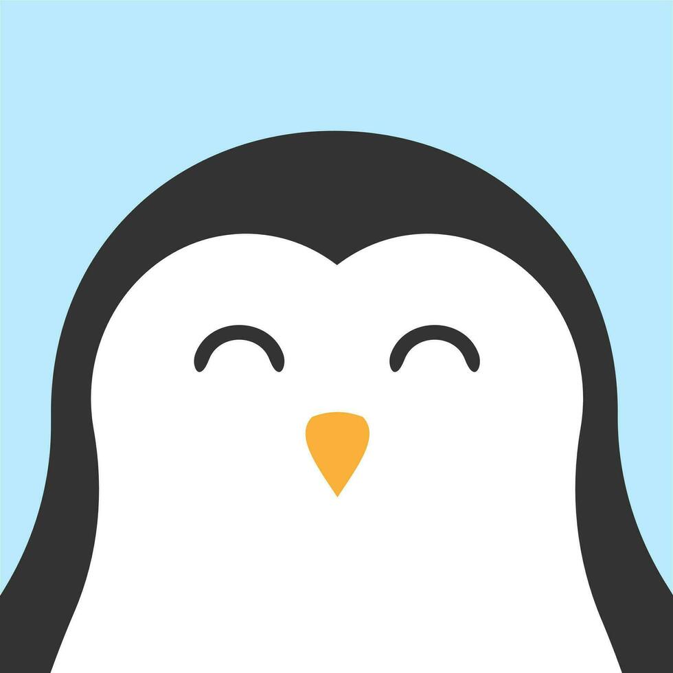 Vector hand drawn flat baby penguin