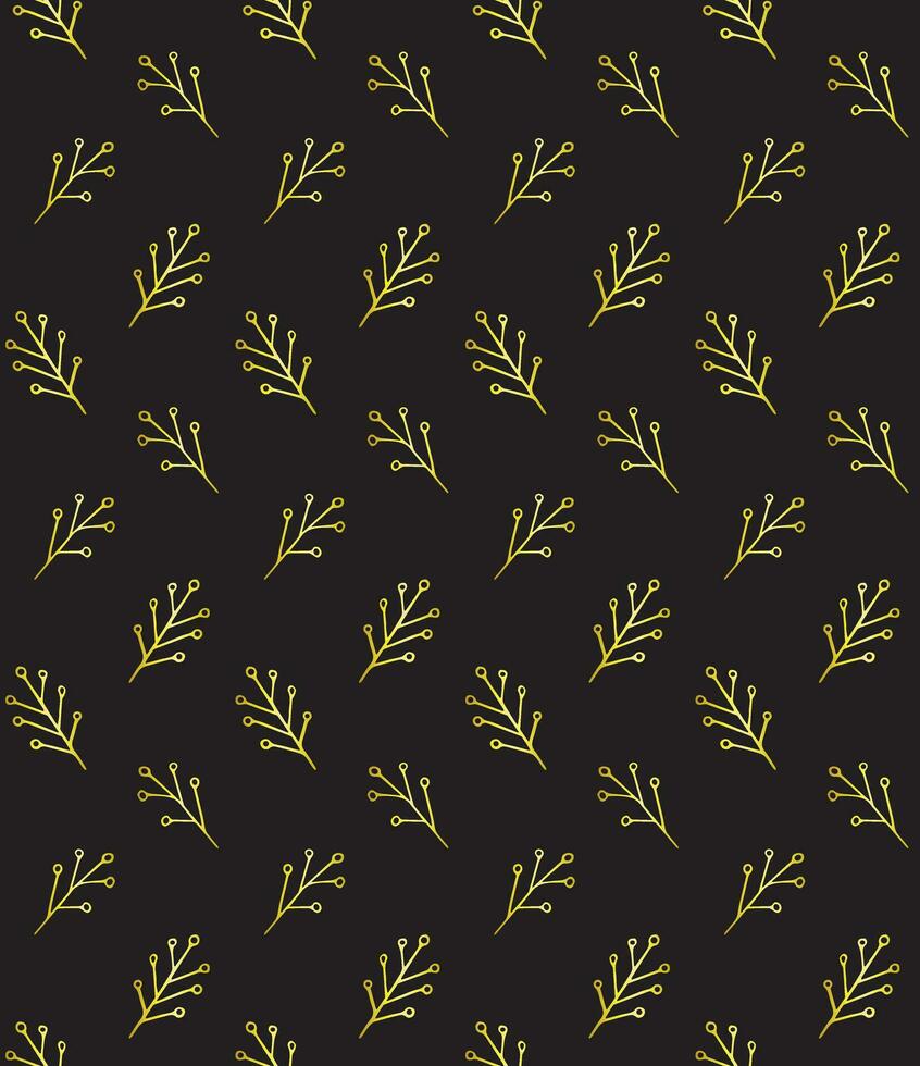 Vector seamless pattern of hand drawn leaves