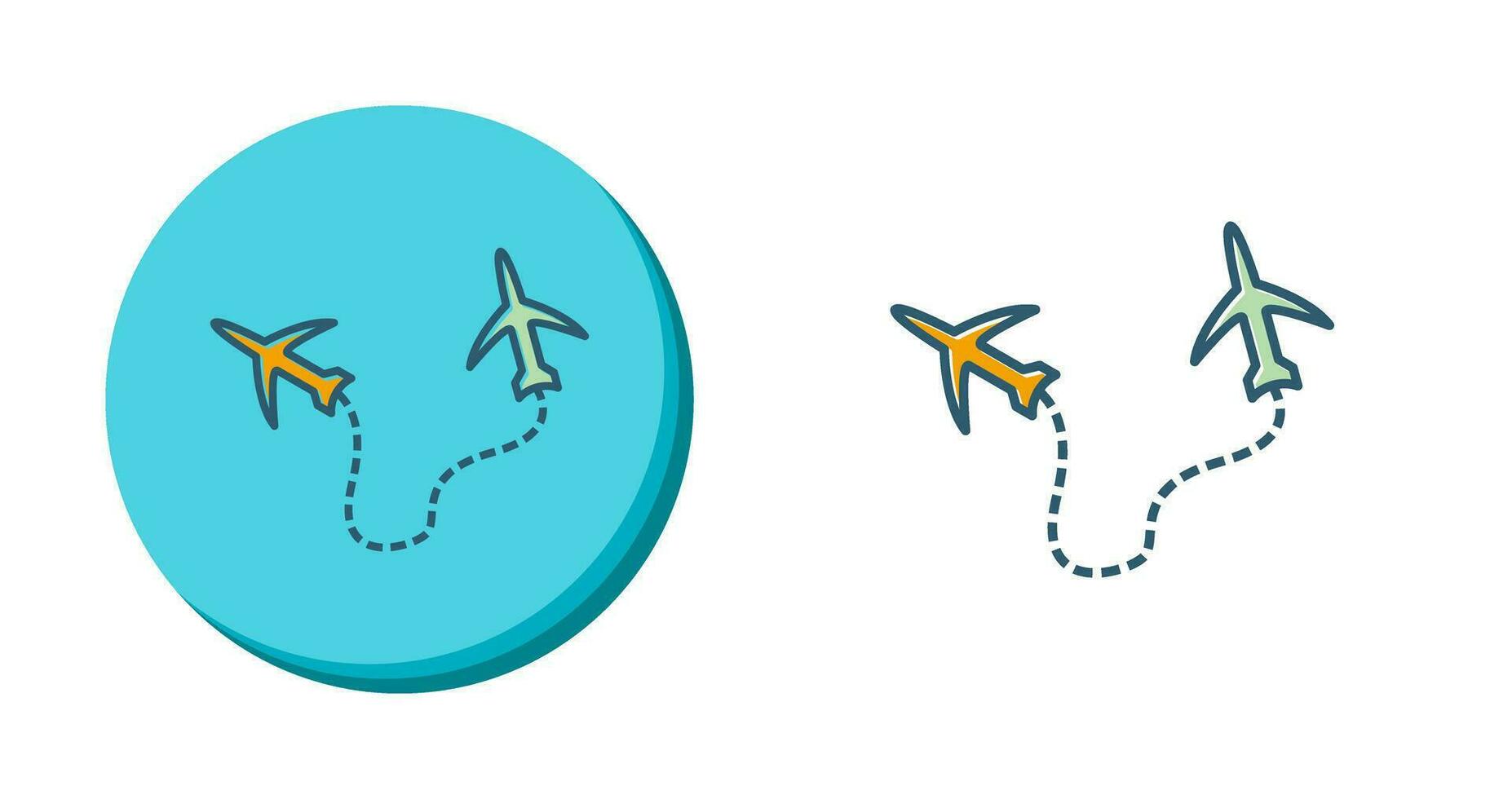 Round Travel Flights Vector Icon