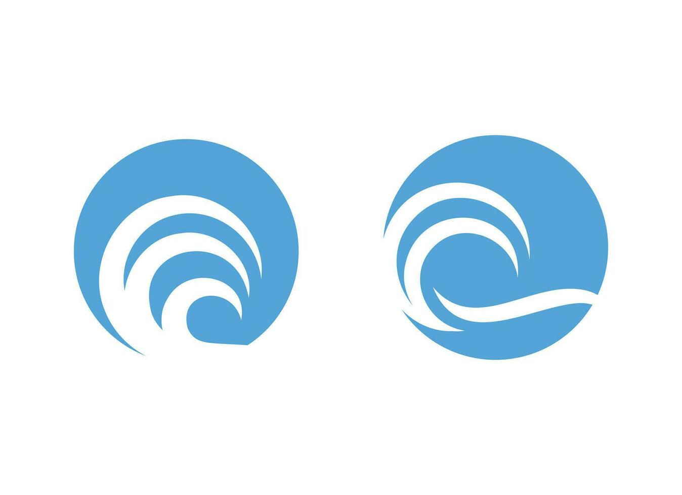 Simple circular wave logo template vector