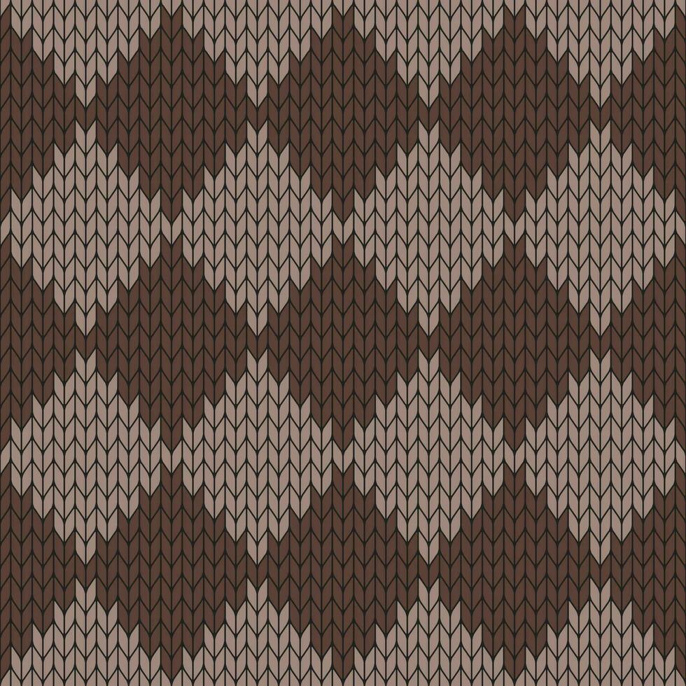 Brown knitted pattern. knitted vector pattern. Seamless gradient pattern for clothing, wrapping paper, backdrop, background, gift card.