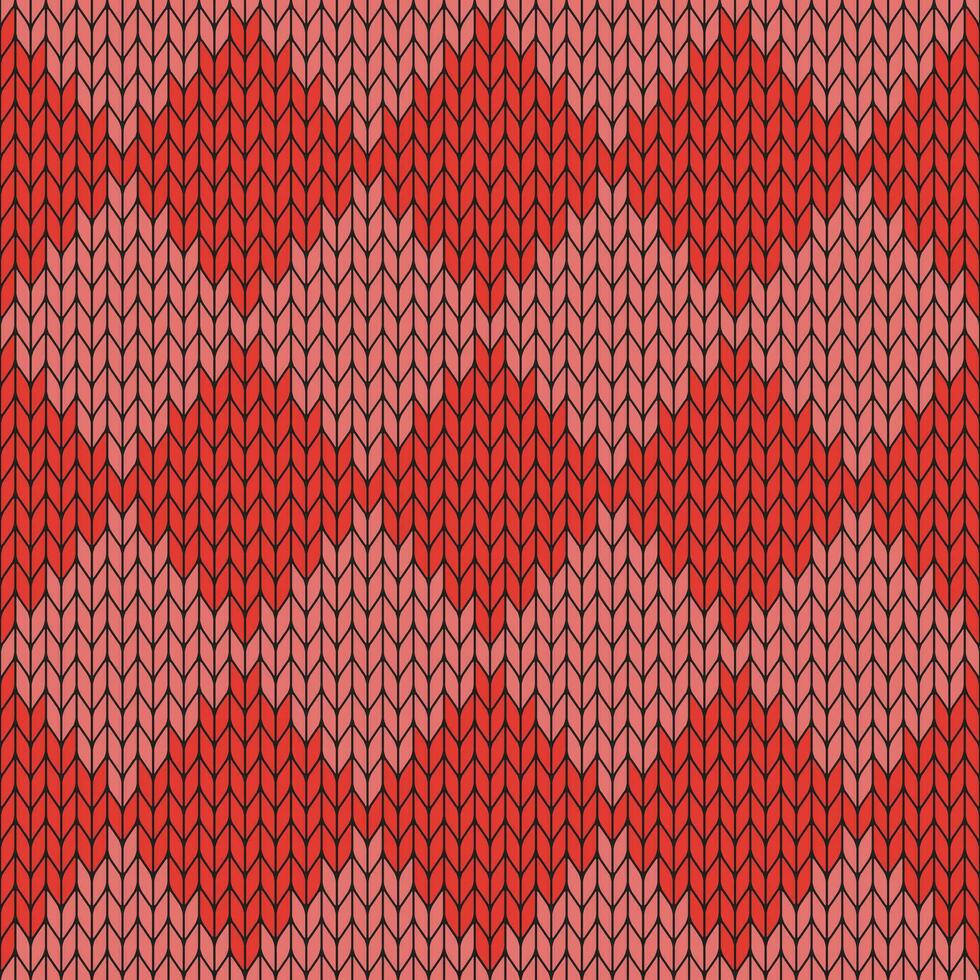 Red knitted pattern. knitted vector pattern. Seamless gradient pattern for clothing, wrapping paper, backdrop, background, gift card.
