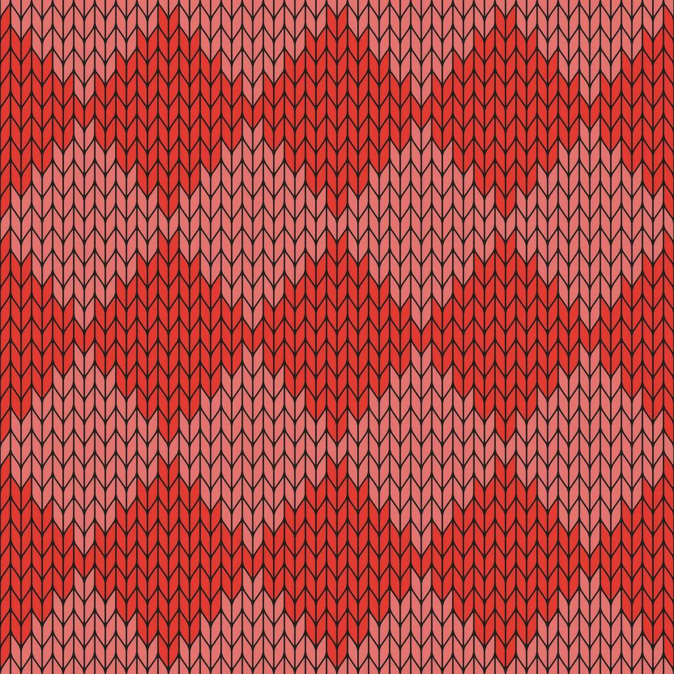 Red knitted pattern. knitted vector pattern. Seamless gradient pattern for clothing, wrapping paper, backdrop, background, gift card.