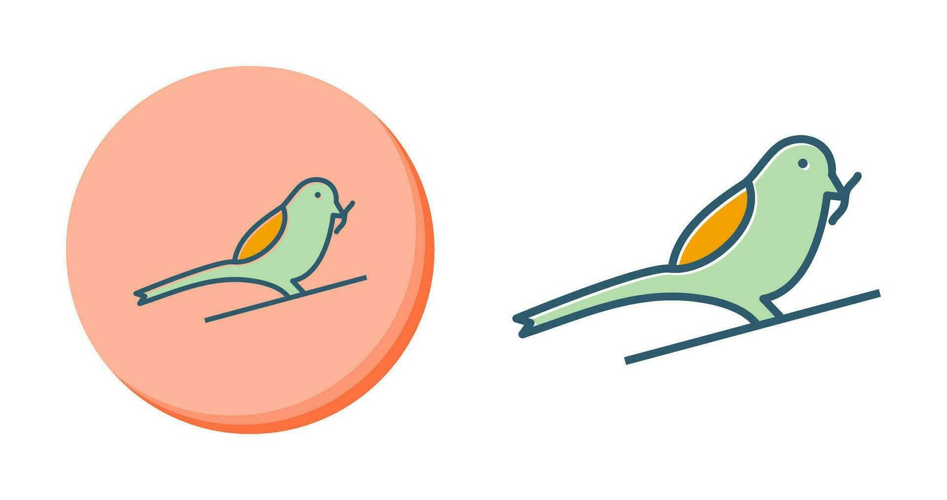 Bird Eating Worm Vector Icon