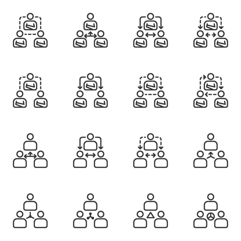 people business delegate icons  line vector ,team , workflow , design elements pictograms wed logo and infographics