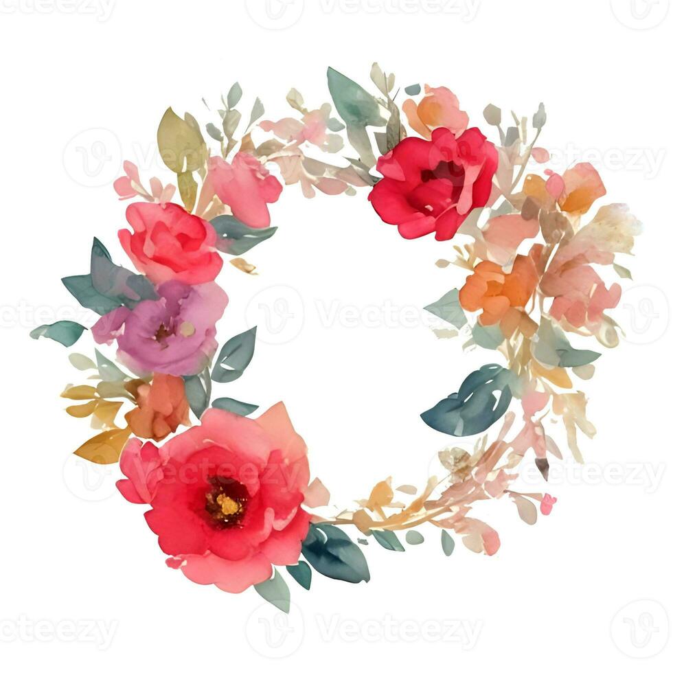 Red flower wreath photo