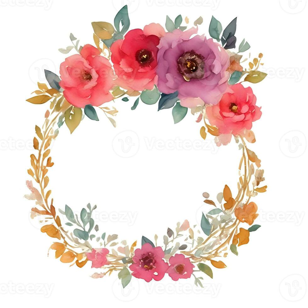 Red flower wreath photo