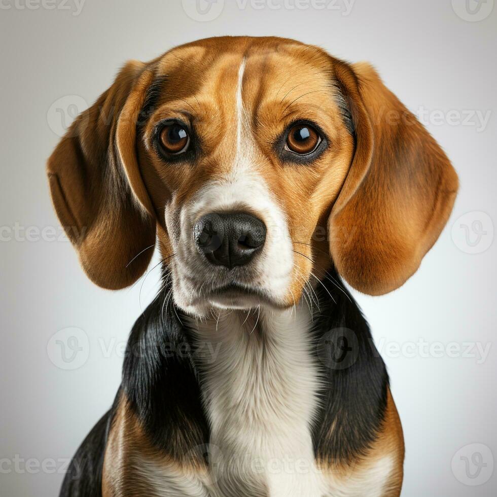 cute brown black and white beagle ai photo