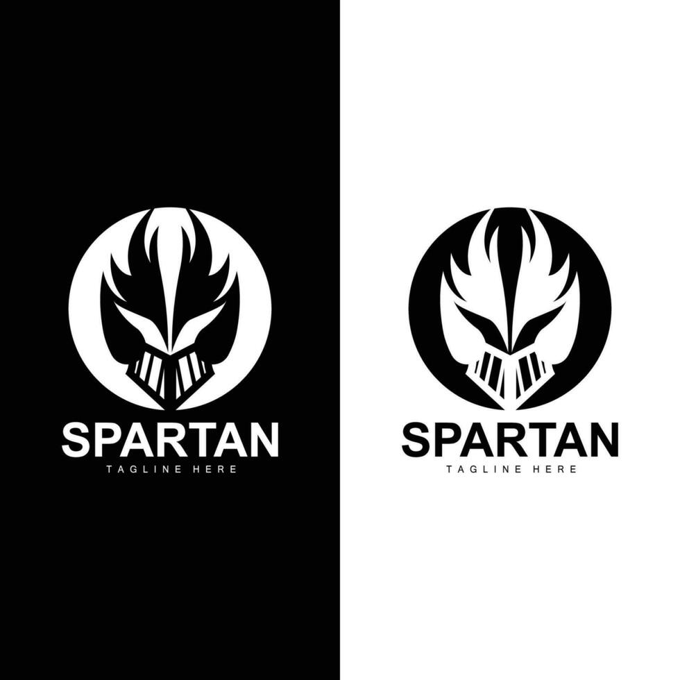 Spartan Warrior Logo Simple Illustration Silhouette Vector Design