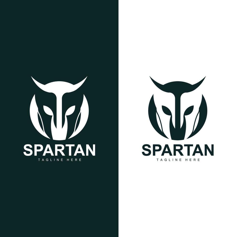 Spartan Warrior Logo Simple Illustration Silhouette Vector Design