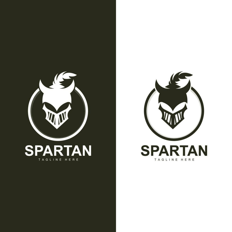 espartano guerrero logo sencillo ilustración silueta vector diseño