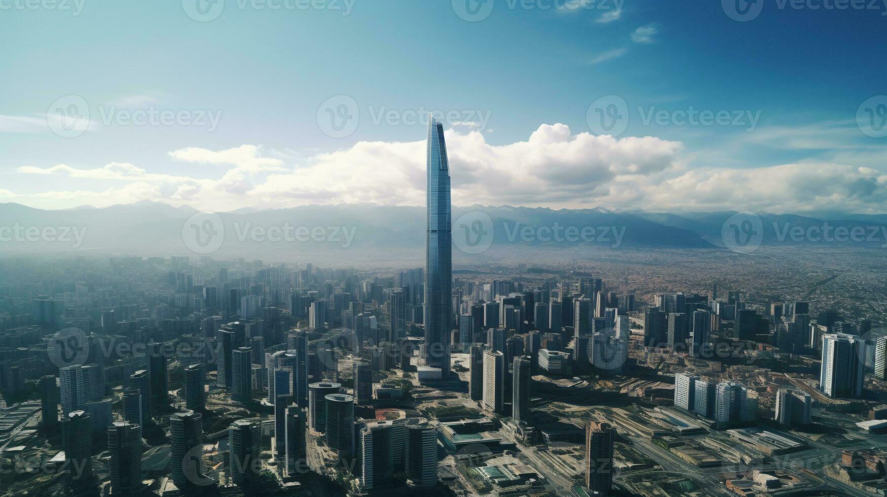 A drone's panoramic perspective of cities and landscapes revealing the unseen vastness and intricacies of our world AI Generative photo