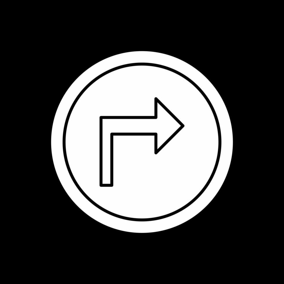 Turn Right Vector Icon Design