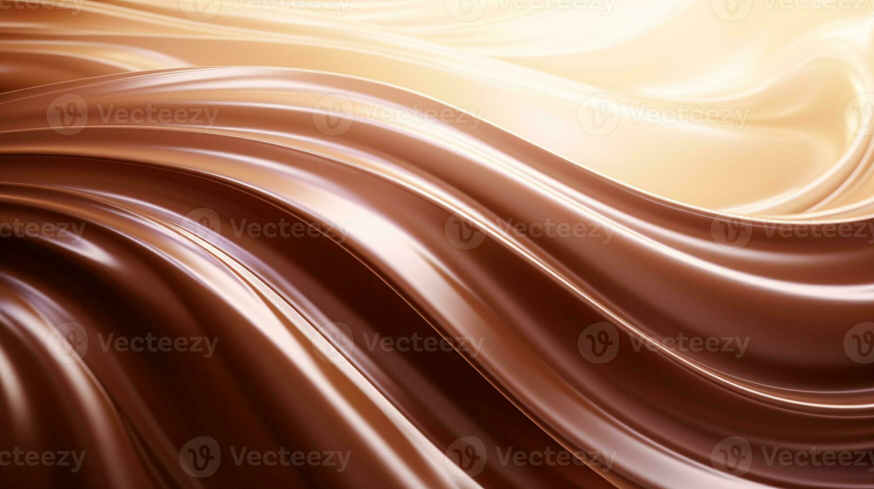 Dance of Light and Shadow - Swirls of Chocolate Cream Against Luminous Backdrop AI Generative photo