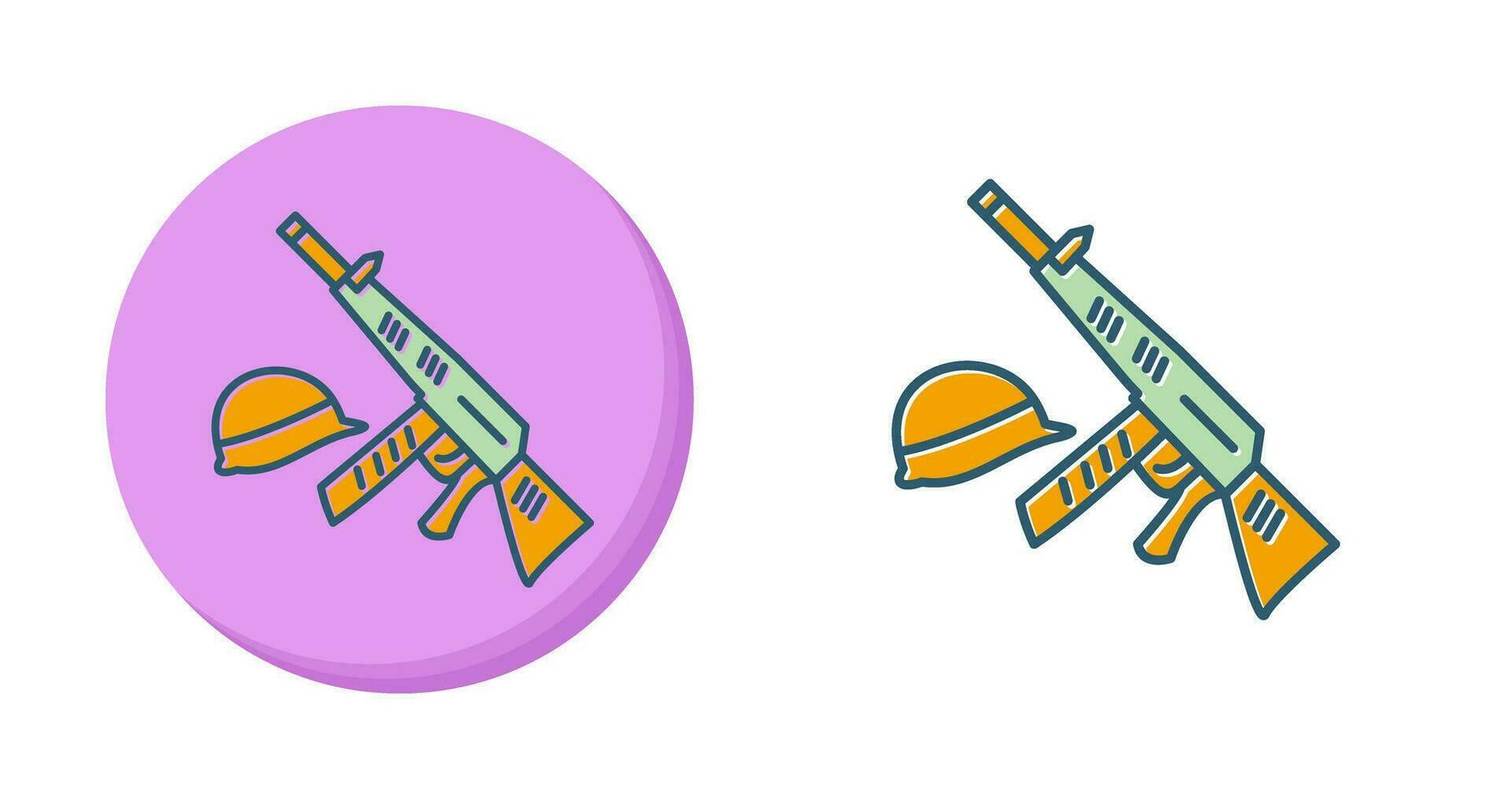 Gun and Helmet Vector Icon