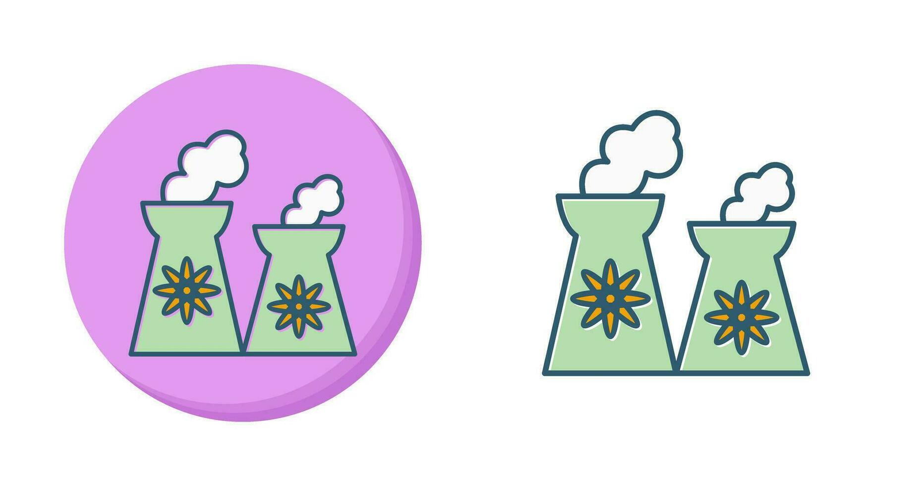 Nuclear Plant Vector Icon