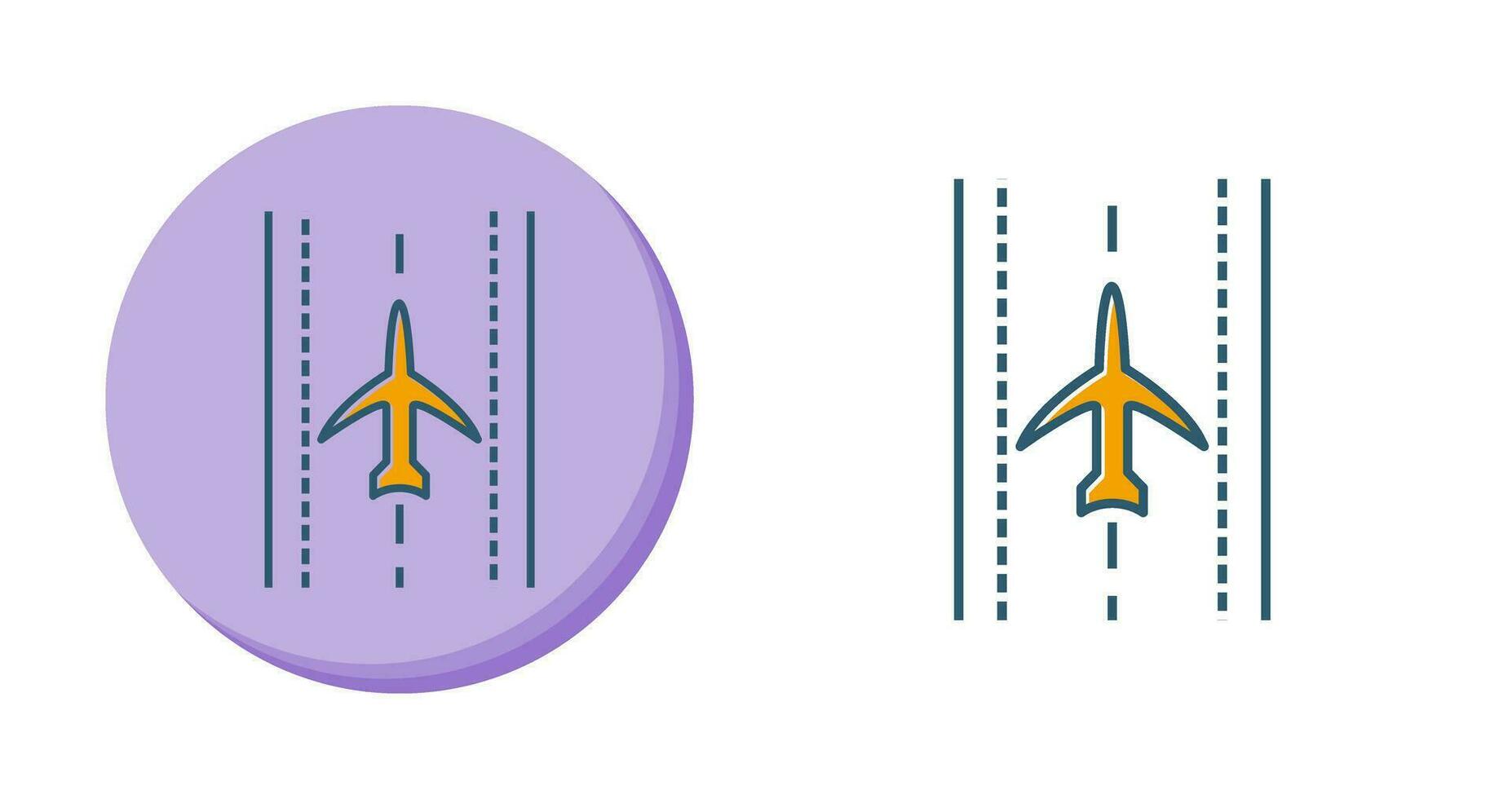 Plane on Runway Vector Icon