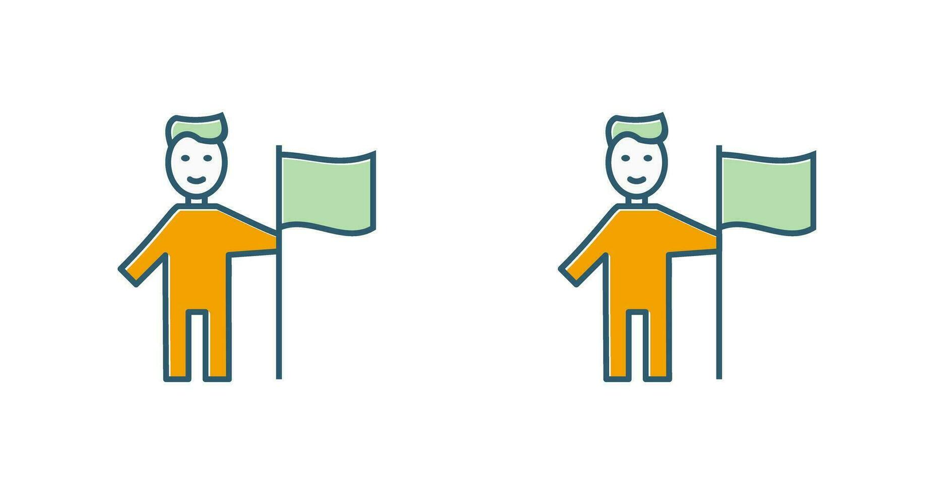 Man setting Flag Vector Icon